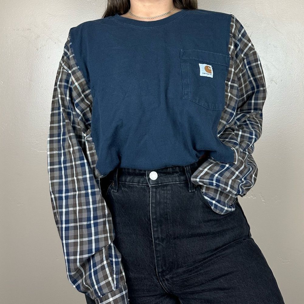 Reworked Upcycled Carhartt Long Sleeve Lightweight Relaxed Streetwear Shirt Top